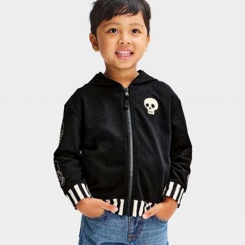 Toddler Boys' Halloween Skeleton Stripped Hoodie - Cat & Jack™ 2T