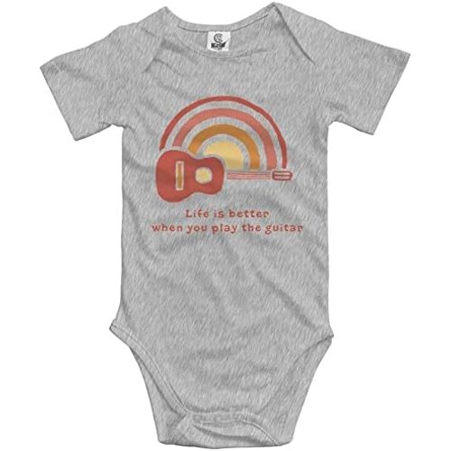 Life Is Better When You Play The Guitar Baby Boy Girl Clothes Newborn Organic Bodysuit
