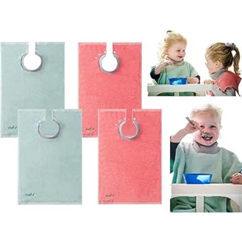 MATZ Terry Towel Snap On Toddler & Baby Bibs | For Feeding Drooling And Teething | Full Coverage For Babies | Ultra Absorbent 100% Cotton Bibs | Unisex | With Soft Ribbed Neck