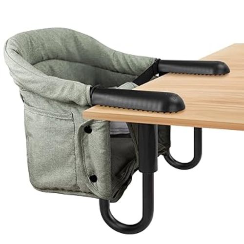 Hook-On Chairs - Portable & Foldable for Babies 6-36 Months, Family & Travel Use with Carry Bag (Grey)