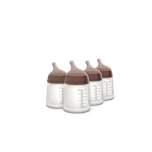 Suavinex Zero Zero Anti Colic Baby Bottle, No 1 Spanish Baby Bottle Brand, Minimizes Bottle Rejection & Nipple Confusion, Perfect for Combo Feeding, 2pk, 6oz/180mL, Deep Tone, Adaptable Flow Nipple