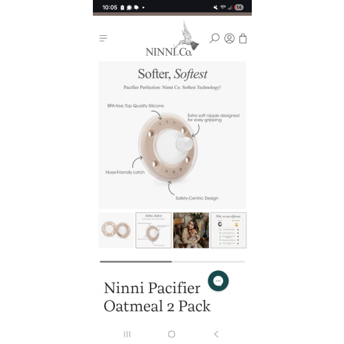 Ninni Pacifier Oatmeal 2 Pack