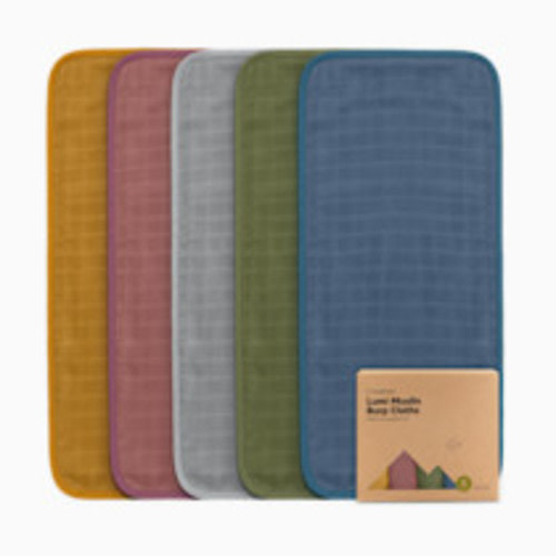 KeaBabies Lumi Muslin Burp Cloths (5 Pack) - Corals