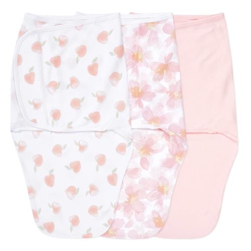 aden + anais Easy Swaddle Wrap, Newborn Wearable Swaddle Blanket, Adjustable Fasteners, 100% Cotton, 3 Pack, 0-3 Months, Garden Floral
