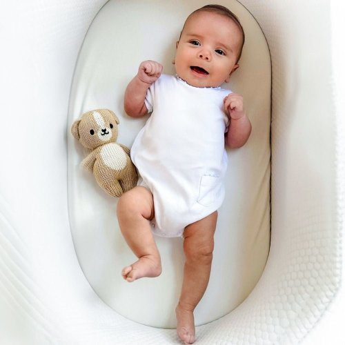 Baby Joy Bubble with Blue Crochet Trim