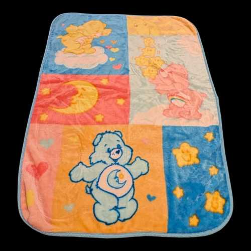 Precious Vtg. CARE BEARS Plush Baby Blanket Lux Crib Throw, Baby Blanket
