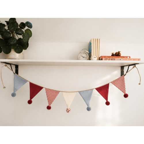 Vintage Circus Nursery Garland – Linen Bunting Banner for Kids Room, Baby Shower & Soft Birthday Decor