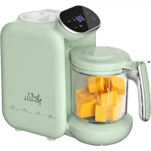 Baby Food Maker, 5 in 1 Baby Food Processor with Steaming Basket, Auto Cooking & Grinding, Touch Screen Control, Baby Steamer and Blender, Baby Food Puree Maker Warmer Mills Machine (Green)