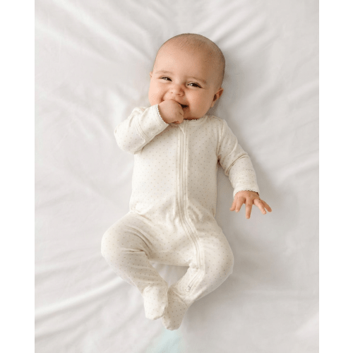 Picot Trim Bamboo Zippered Footie Romper – Zumbamboo