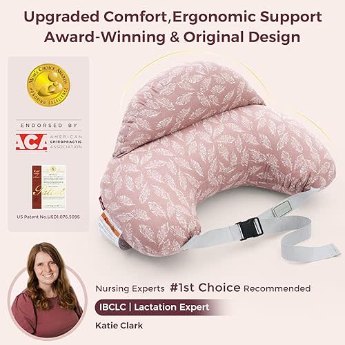 Momcozy Original Nursing Pillow for Breastfeeding-Pioneering Safety Fence- Wider Feeding Pillows for More Support for Mom & Baby- Easier Nursing & Hand Free- Fit for All, Removable Cotton Cover