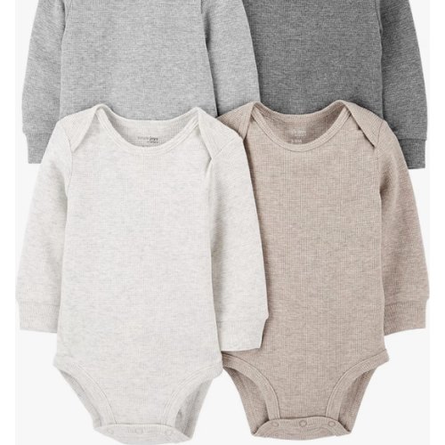 Simple Joys by Carter's Baby 4-pack Soft Thermal Long Sleeve Bodysuits