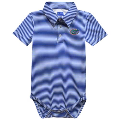 Florida Gators Vive La Fete Infant Polo Pencil Stripe Bodysuit - Royal