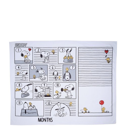 Lambs & Ivy Snoopy Milestone Photo Opportunity Fleece Baby Blanket