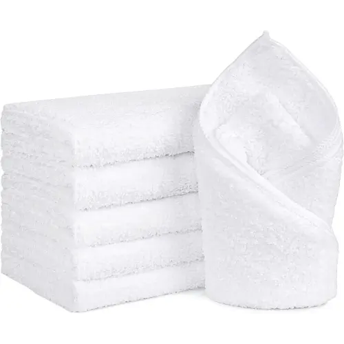 Orighty 6-Pack White Hand Towels - Quick Drying & Absorbent Microfiber Gym Towels 16x28 inches - Lightweight & Thin White Yoga Towel - Multi-Purpose Camping Towel for SPA, Hotel & Bathroom