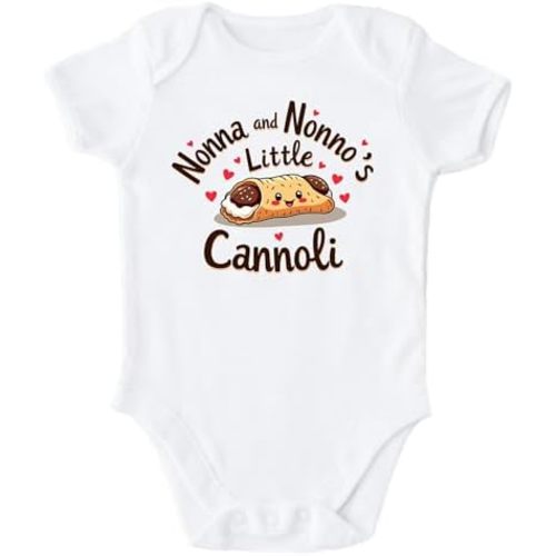 Nonna And Nonno Little Cannoli Baby Bodysuit One Piece Meatball Shirt Cute Italian New Grandparents Grandbaby Shower
