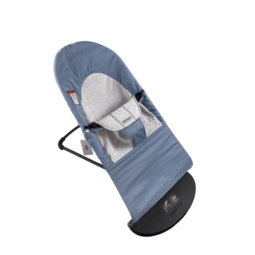 BabyBjorn Bouncer Balance Soft, Black Frame, Blue/Gray
