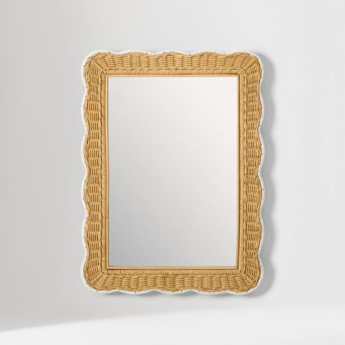 Scallop Rattan Mirror
