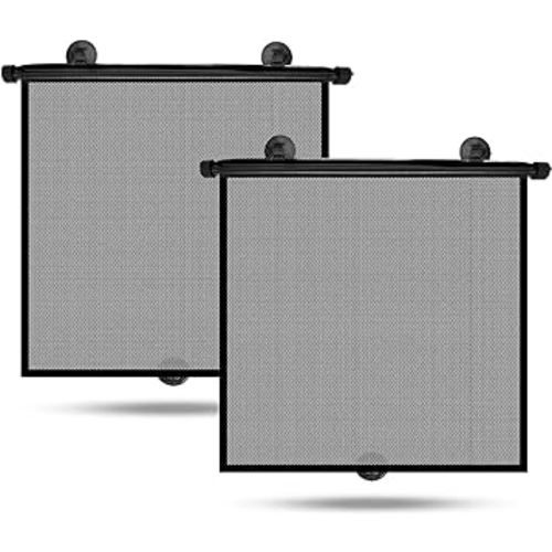 Baby Car Window Shades Upgraded (2 Pack) | Car Roller Sunshade for Kids | Car Side Window Sun Shades for UV and Sun Protection | Car Window Shade for Baby (15"x17")