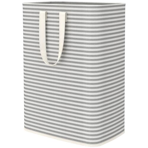 Lifewit Laundry Hamper Large Collapsible Laundry Baskets, Freestanding Waterproof Clothes Hamper with Easy Carry Handles in Laundry Room Bedroom Bathroom College Dorm for Adults, Gray, 65L