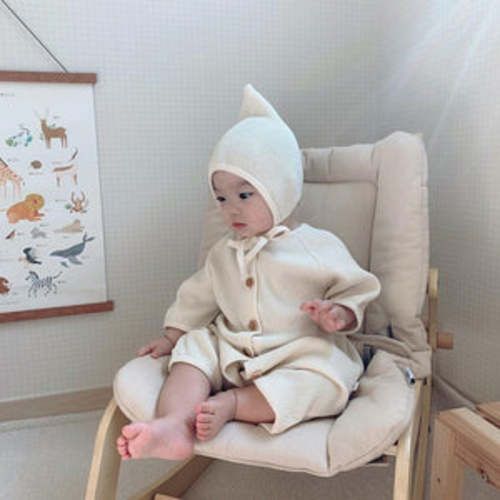 Round Neck Waffle Romper With Bonnet – Teeny Mini Me