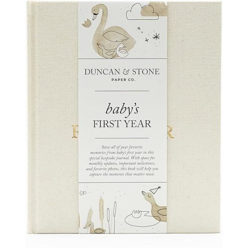 Baby First Year Book - Heirloom Keepsake Baby Memory Book to Record Important Milestones, Favorite Photos & More - Pregnancy Books (Cream,112 Pages)