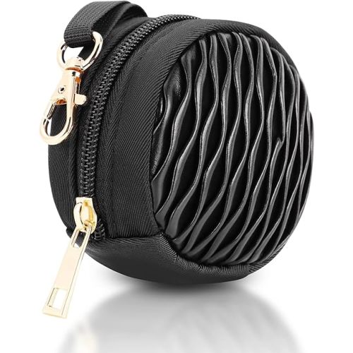 Pacifier Holder Case with Clip - Pacifier CharmPod with Clasp for Mom Bag Easily Attach to a Diaper Bag or Purse(Black)