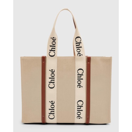 Woody Large Tote Bag in Linen