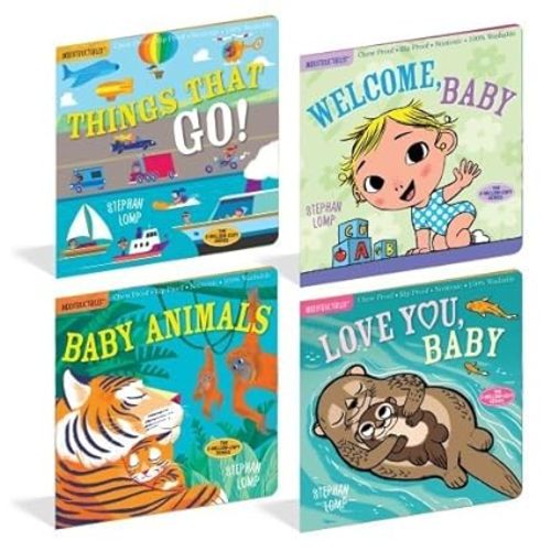 Constructive Playthings Indestructible Books, Set of 4, Word Books, Age 3 to Kindergarten