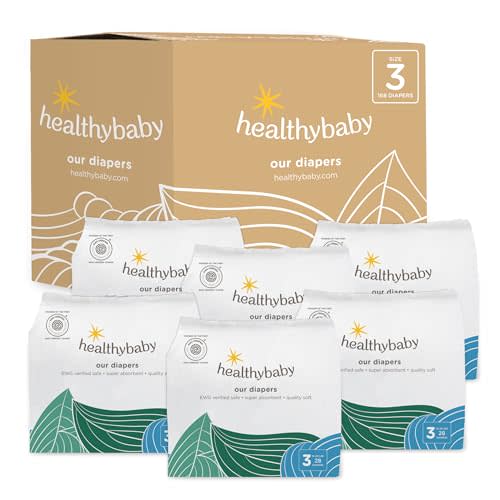 Our Diapers | The First EWG Verified & Microbiome-Friendly Diaper | Size 3 (16-28 lbs) 168 Count | 12-Hour Leak Protection | Made with Organic Cotton & Plant-Derived Materials | Totally Chlorine Free