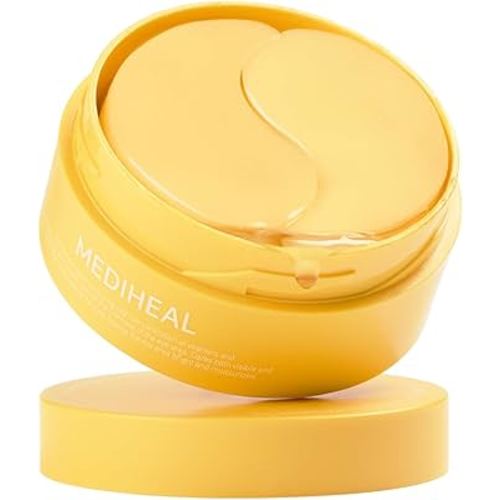 Mediheal Vita Collagen Under Eye Patches for - Korean Hydrogel Eye Pads (60 patches) with 7 Vitamin & 5 Micro Collagen. Moisturizng & Non Irritating Eye Gel Mask. Sealing Cap Included.