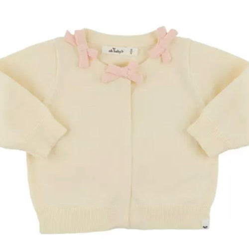 Girls' Mini Bow Neck Knitted Cardigan - Baby, Little Kid