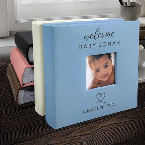 Engraved Welcome Baby Photo Album, Baby Photo Album, Holds 200 4x6 Photos, Custom Photo Album, Baby Gift, Scrapbook, New Baby Keepsake