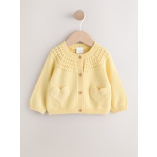 Buy Yellow Heart Pocket Button Through Baby Cardigan (0mths-2yrs) from Next USA