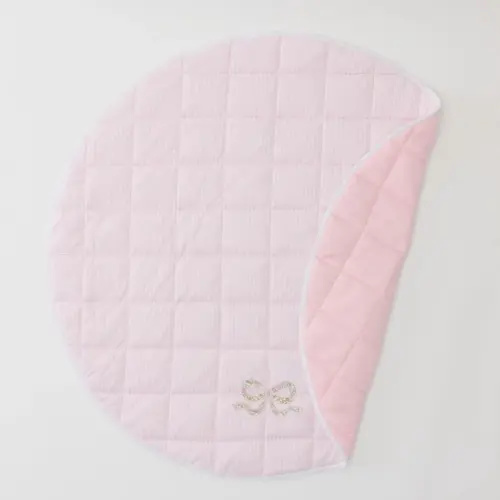 Weezie Tummy Time Mat - Liberty Bow on Pink Mat
