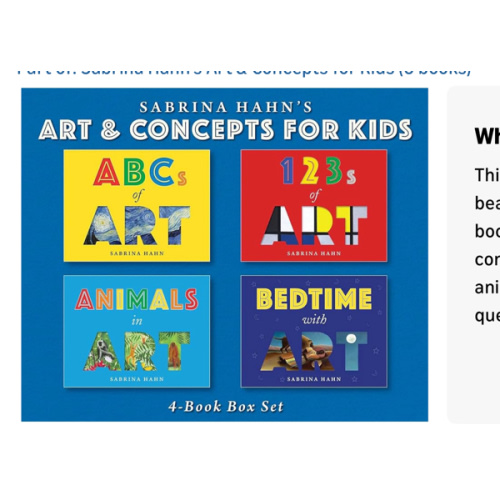 Sabrina Hahn's Art & Concepts for Kids 4-Book Box Set: ABCs of Art, 123s of Art, Animals in Art, and Bedtime with Art