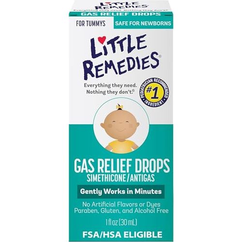 Little Remedies Newborn Gas Relief Drops, Natural Berry, 1 Fl Oz | Relieves Discomfort From Gas, Baby Medicine with No Artificial Flavors or Dyes, Gentle, Simethicone