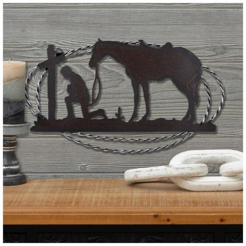 Praying Cowboy Metal Wall Decor