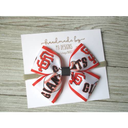 San Francisco Giants Baby Bow: Baseball Headband or Hair Clip