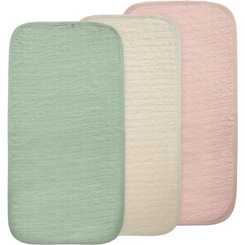 mushie Waterproof Changing Pad Liners | 100% Organic Cotton | Set of 3 (Blush Combo)