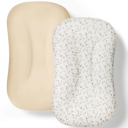 Cpzzkq Baby Lounger Cover 2 Pack - Silky Soft and Breathable Infant Lounger Cover, Newborn Lounger Slipcover for Baby Boys Girls, Fits Cpzzkq & Most Loungers, Cover Only, White