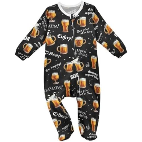 vvfelixl Green Scarf Reindeer Baby Sleepers for Girl Boys Newborn Baby Play One-Piece Footies for 0-3 Months