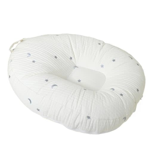 EFELIM Large Nest Pillow with Cotton Cover, Skin Friendly Lounger Pillow Multifunctional Soft Floor Lounger Pillow Baby Shower (Silvery, 23.6x29.5inch)