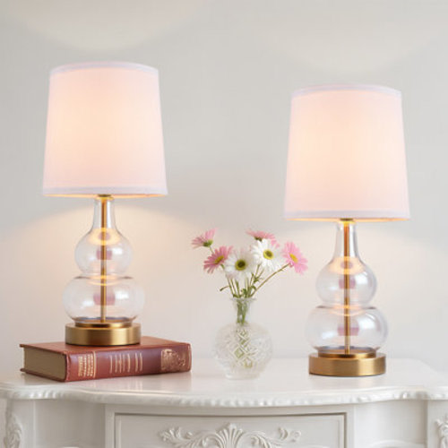 Mercer41 17.5 Inch Gradient Glass Table Lamp Set | Wayfair