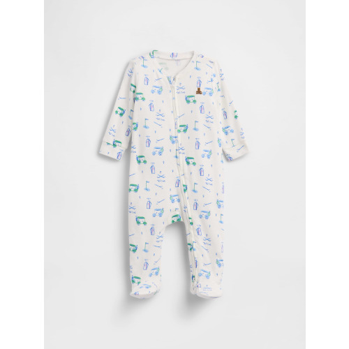 Baby Print Two-Way Zip One-Piece