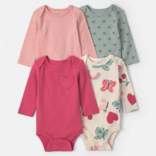 Baby Girl Carter's 4-Pack Long-Sleeve Bodysuits