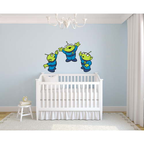 Toy Story Green Aliens Cartoon Colorful Decors Wall Sticker Art Design Decal for Girls Boys Kids Room Bedroom Nursery Kindergarten House Fun Home Decor Stickers Wall Art Vinyl Decoration (20x40 inch)
