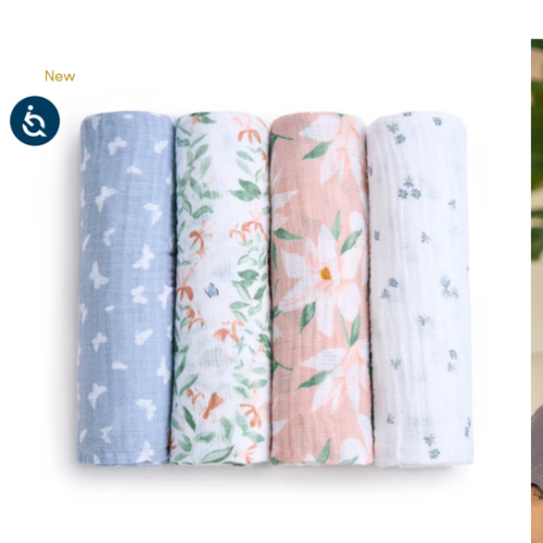 aden + anais butterfly garden essentials cotton muslin swaddles 4 pack