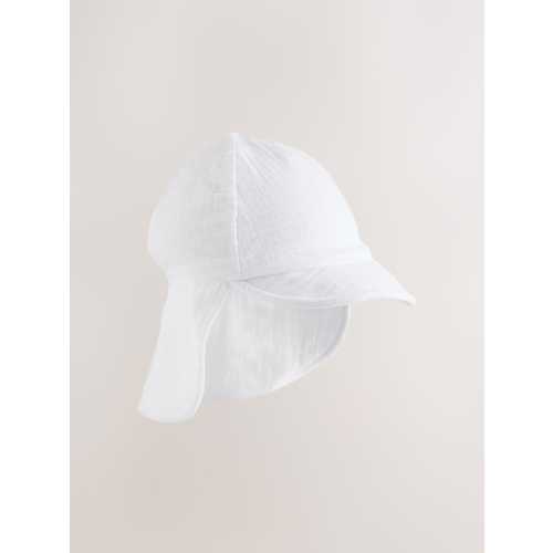 White Crinkle Legionnaire Baby Hat