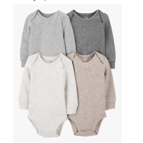 Simple Joys by Carter's Baby 4-pack Soft Thermal Long Sleeve Bodysuits