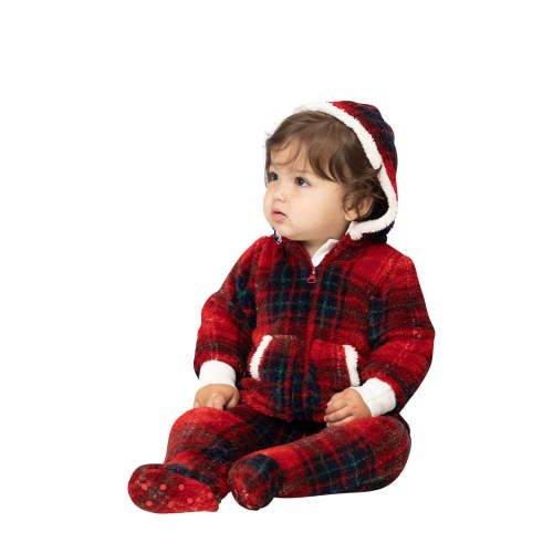 Cozy Holiday Hoodie-Footie Onesie Infant Pajamas  - Final Sale